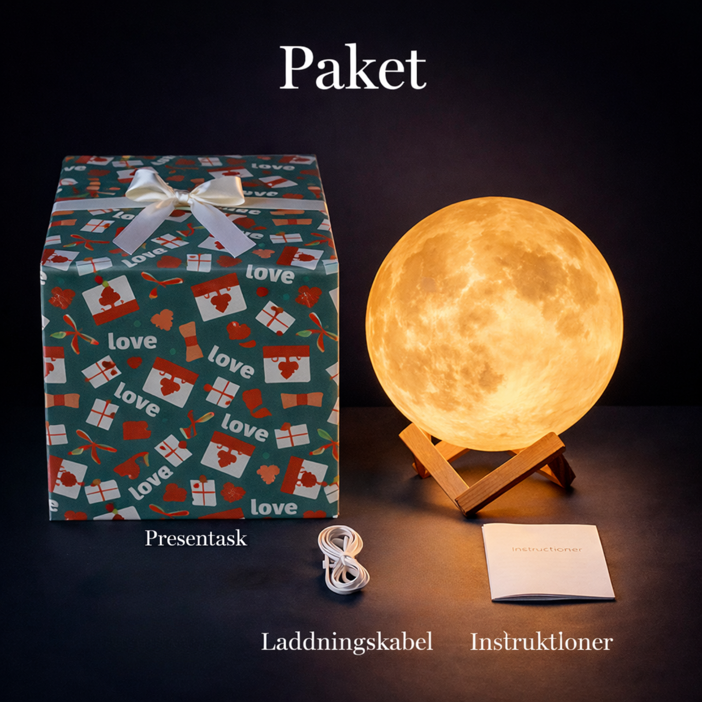 Valentinez™ Månlampa Med Egen Designad Bild