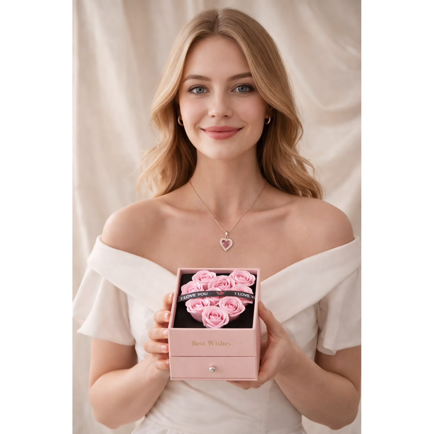 Valentinez™ Rosbukett Med Halsband